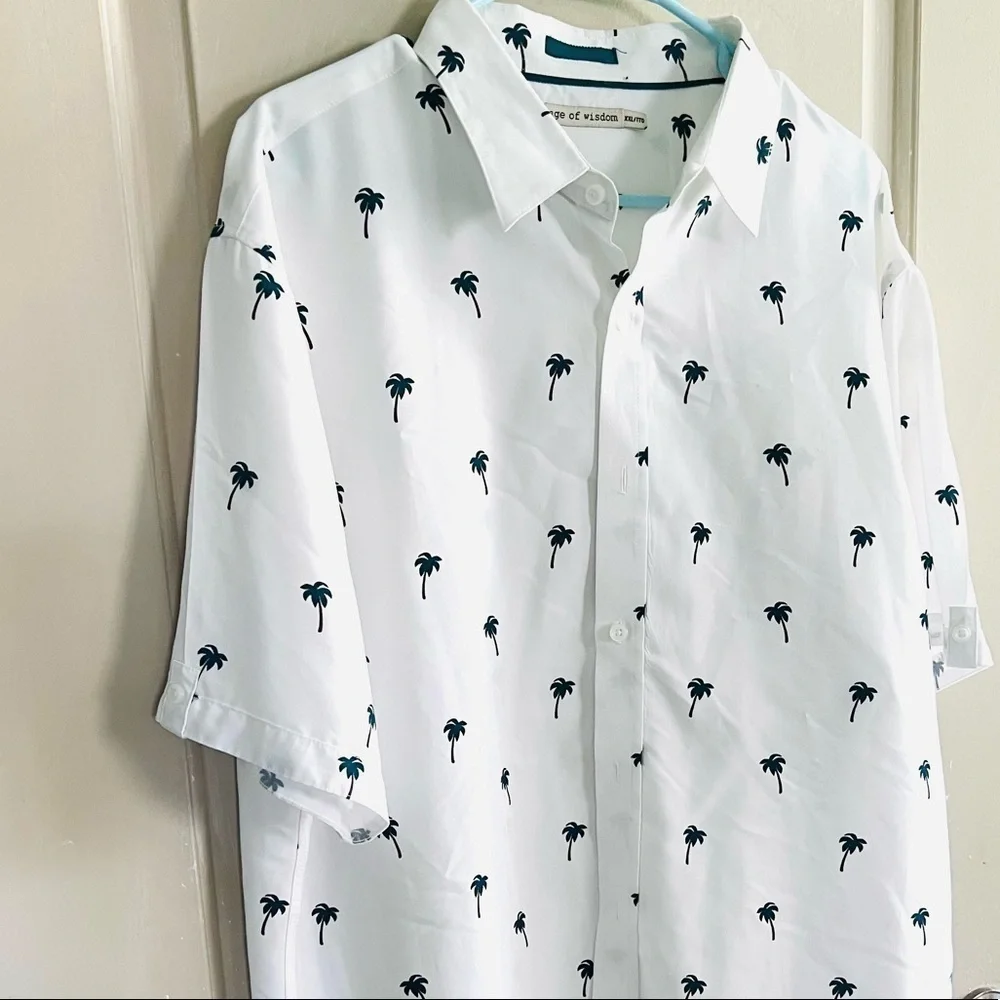 🌴Age of Wisdom,PalmTree Button-Up, Excellent Condition,Vacay Perfect,Size XXL - Picture 8 of 10